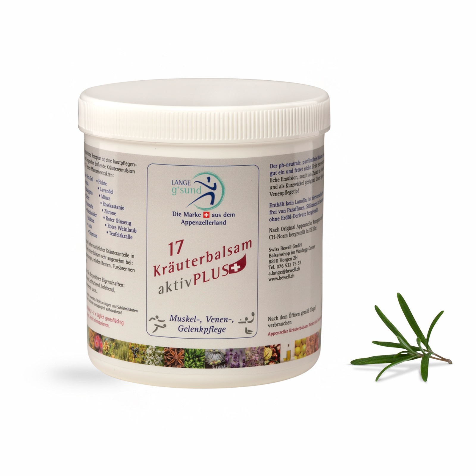 17 Kräuterbalsam aktiv PLUS (weiss) - 500 ml im Refill-Topf