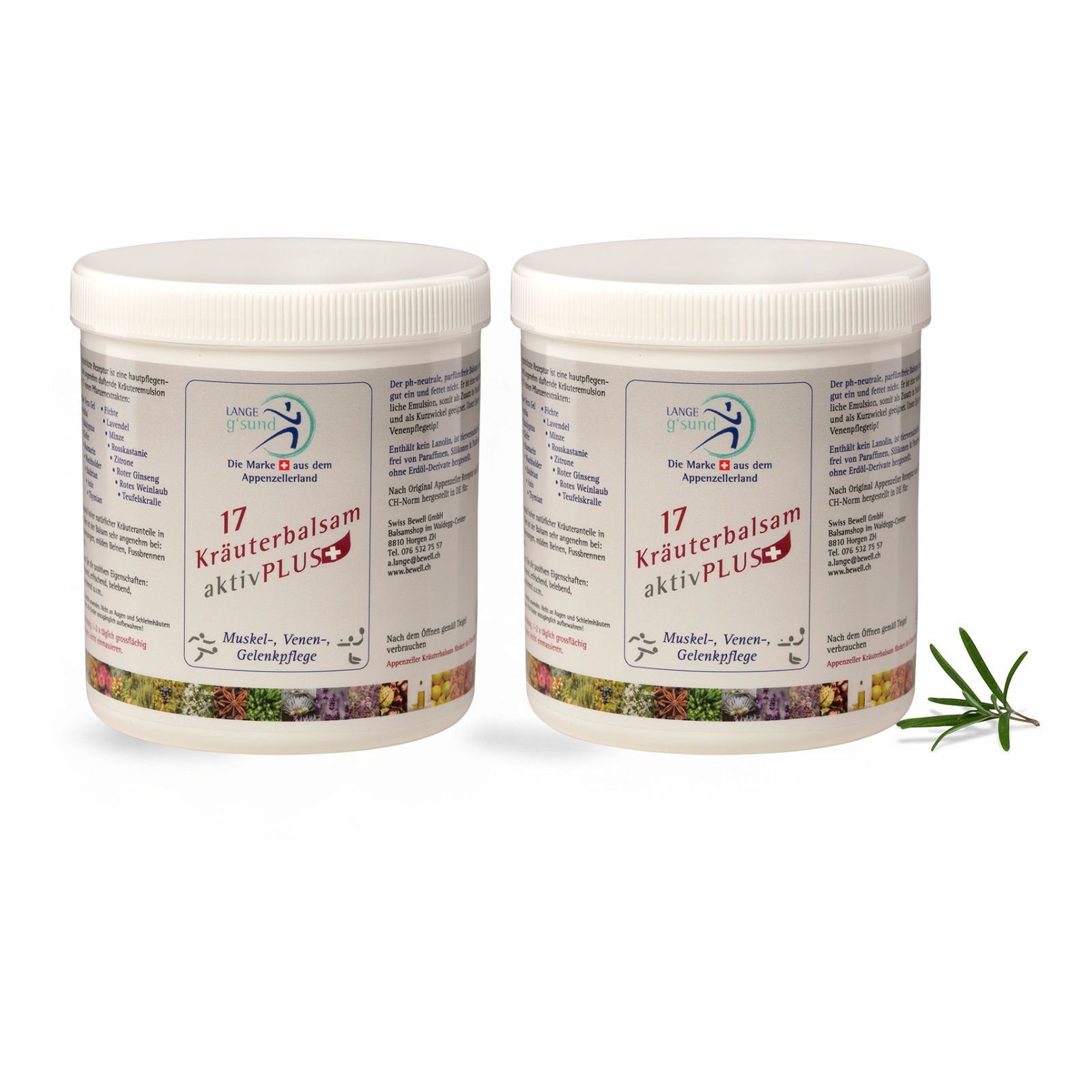 17 Kräuterbalsam aktiv PLUS (weiss) - 2 x 500 ml im Refilltopf (Pfünder-Set)