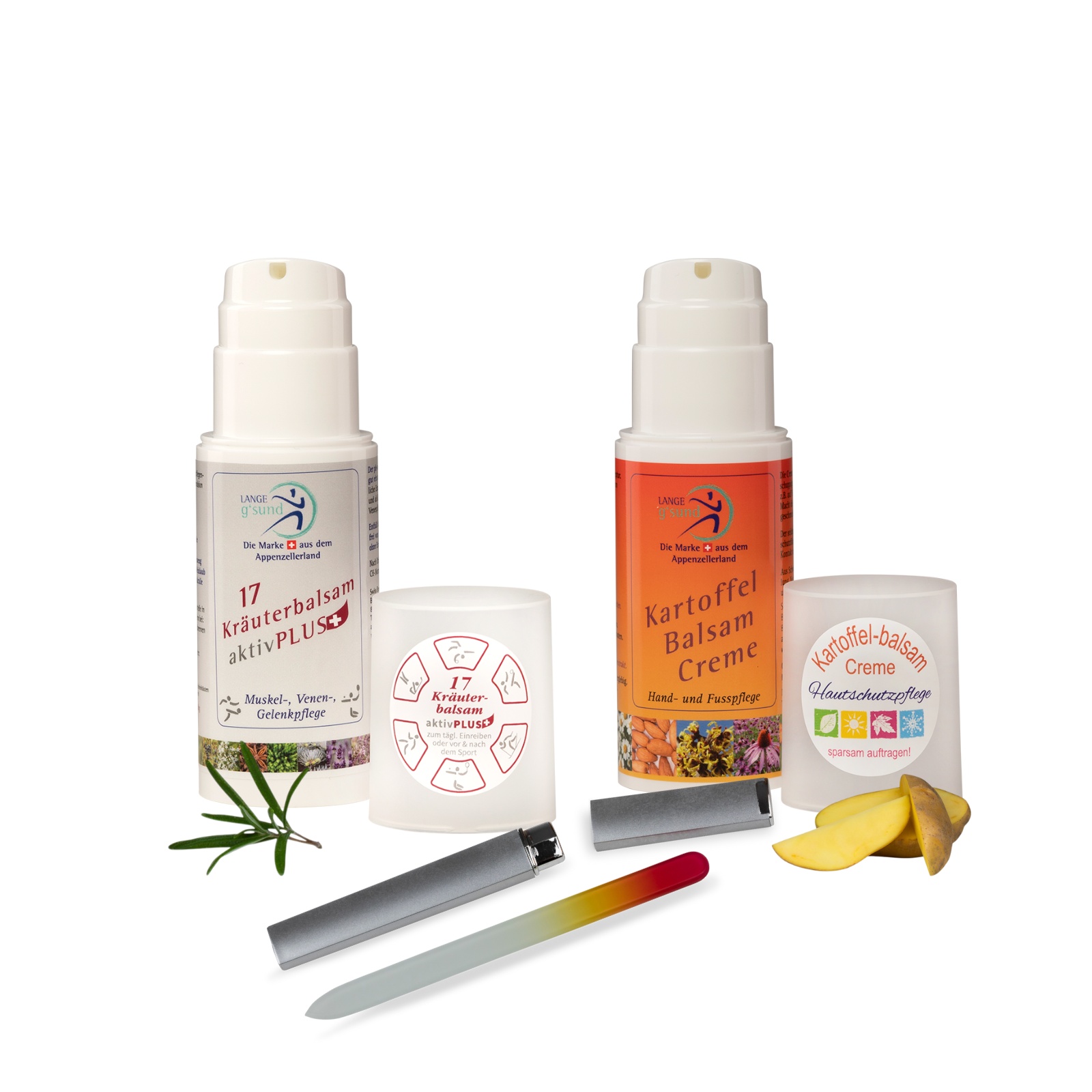 2 Appenzeller Balsam je 70ml inkl. Maniküre-Glasnagelfeile