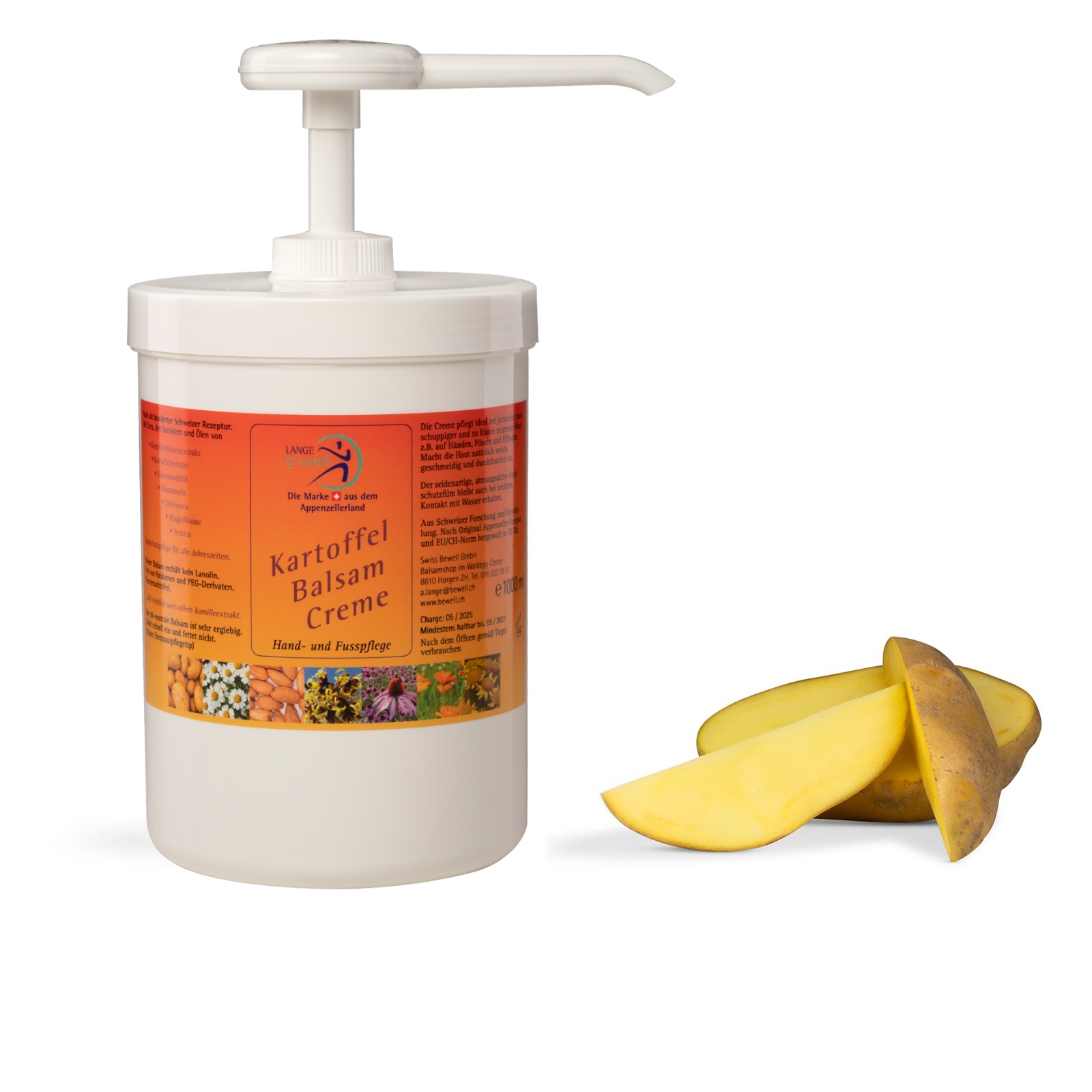 Kartoffelbalsam Creme - 1000 ml Dispenserdose mit Pumpe